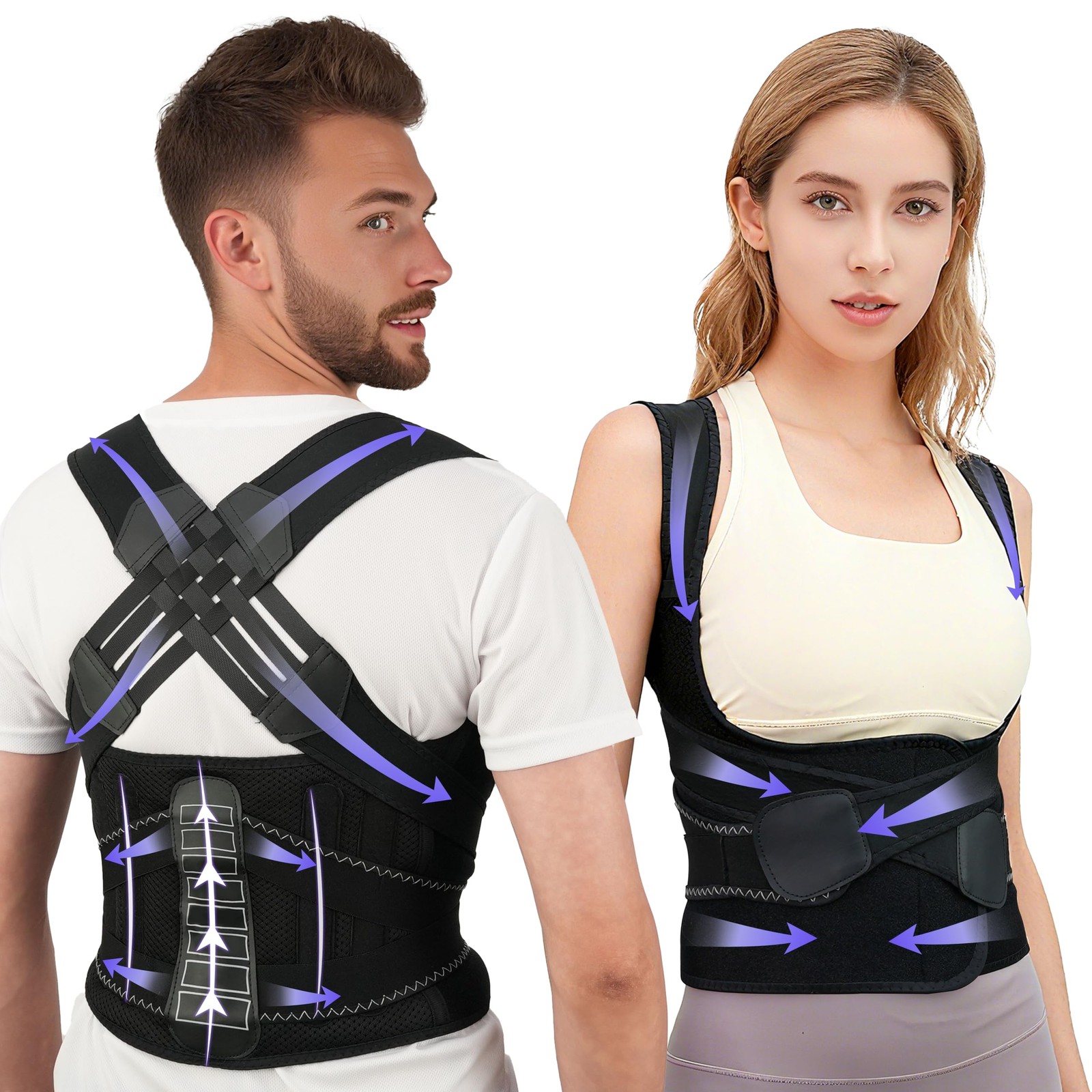 SFSSCDF Back Brace Posture Corrector for Women and Men Vertical L