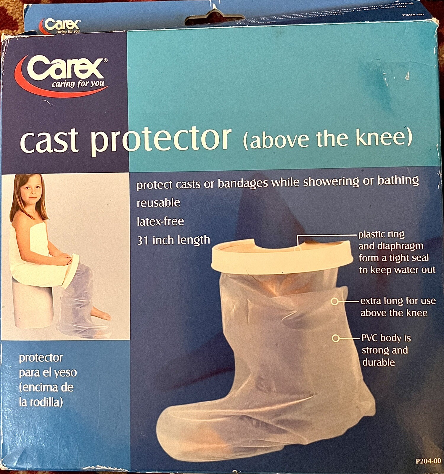 Carex Durable Reusable Latex-Free Plastic Cast Protector (Above The Knee) 31 in