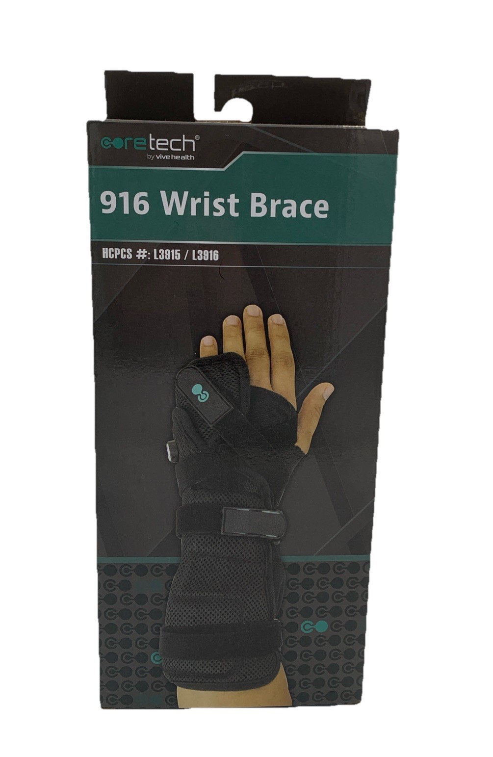 Coretech 916 Black Wrist Brace Splint Stroke Injury Sprain Universal Sizing NIB