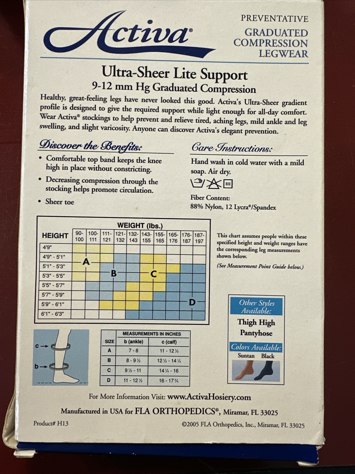 NEW Activa UltraSheer Knee High CT 9-12mmHg Suntan Size A