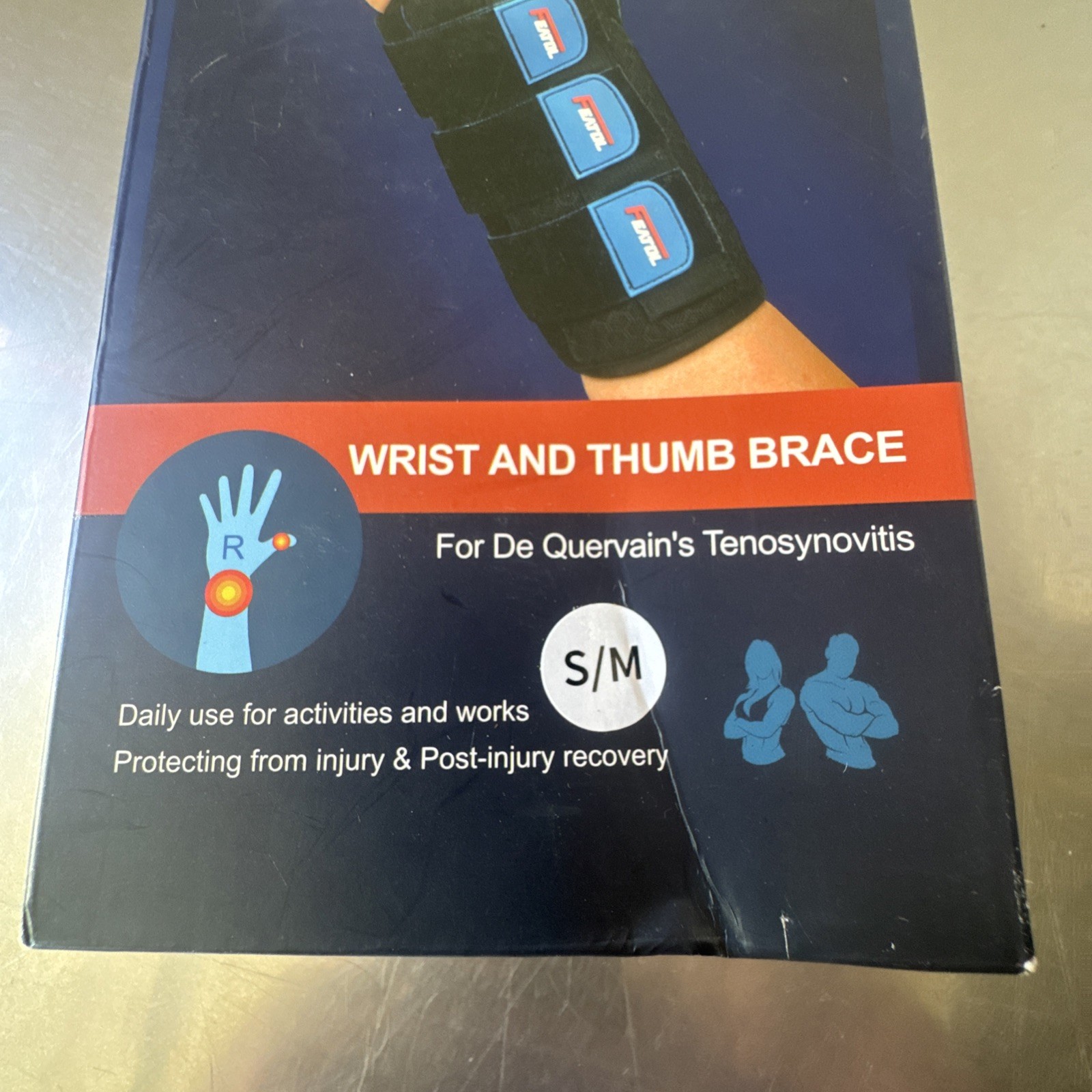 FEATOL Wrist and Thumb Brace Right Hand S/M Splint Carpal Tunnel Relief NEW OB