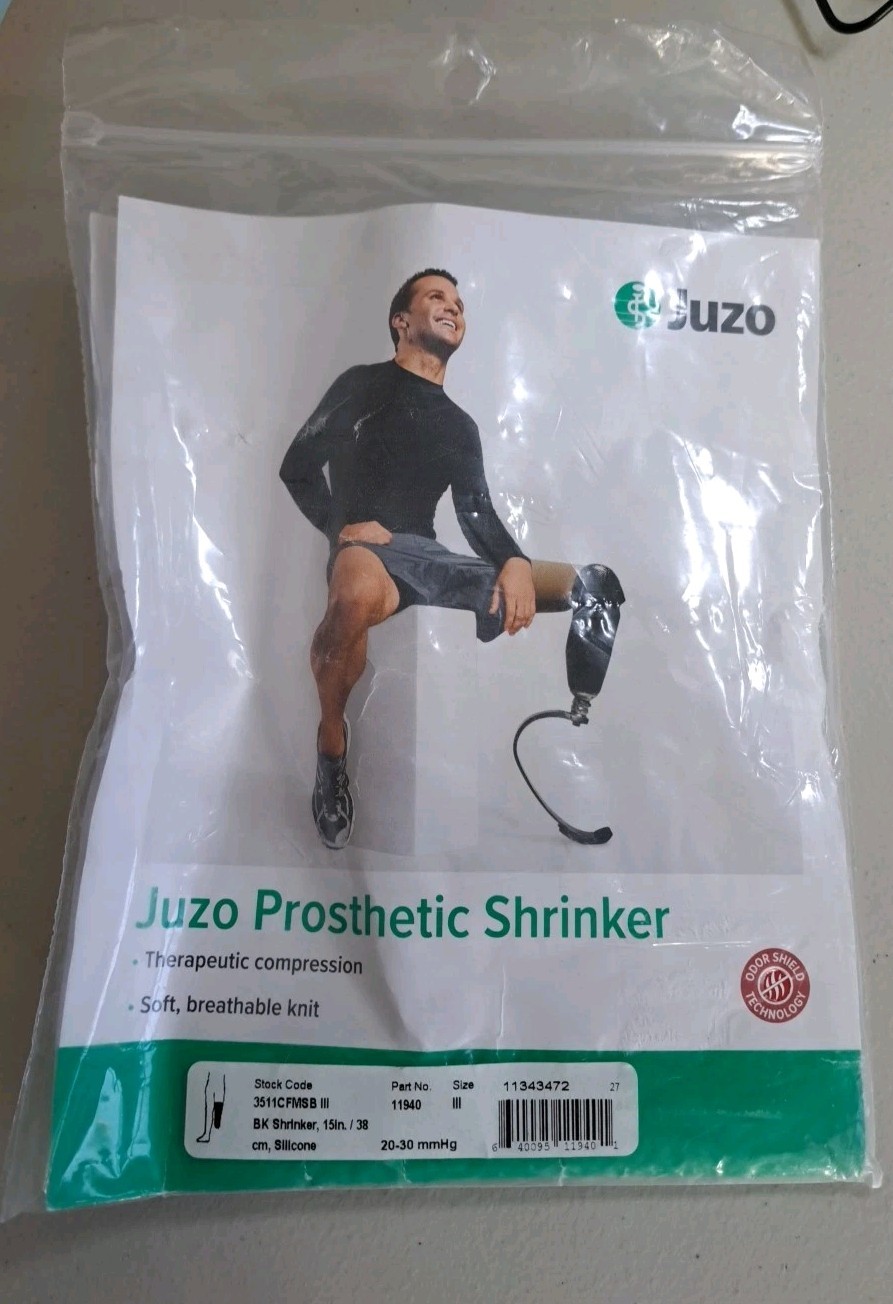 New Juzo 3511CFMSB III Prosthetic BK 15″ III Shrinker 20-30mmhg Therapeutic