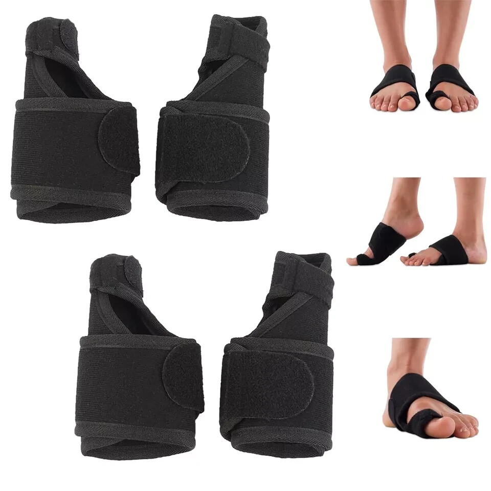 Toe Separators, Foot Toe Splint For Big Toe (1 Pair, Black)