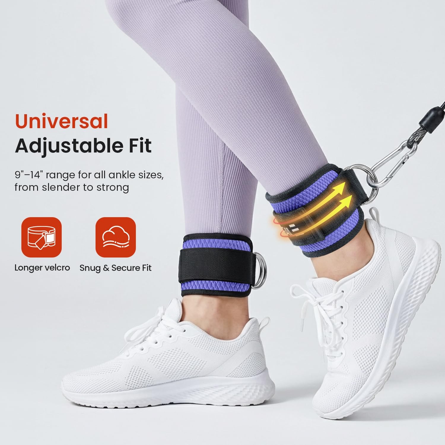 BAGAIL Ankle Straps for Cable Machines (2 Pack), Double D-Ring Ankle Cuffs wi…