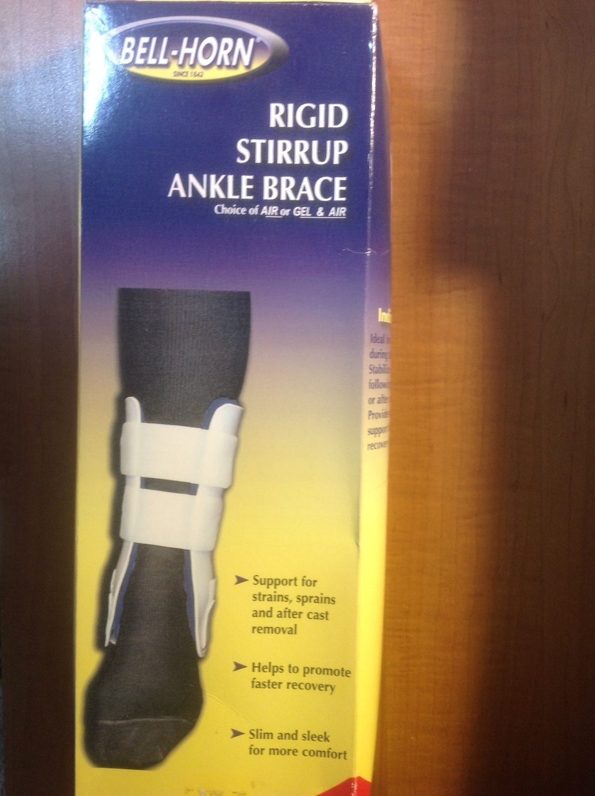 Rigid Stirrup Ankle-brace S Air/Gel, New Bell Horn