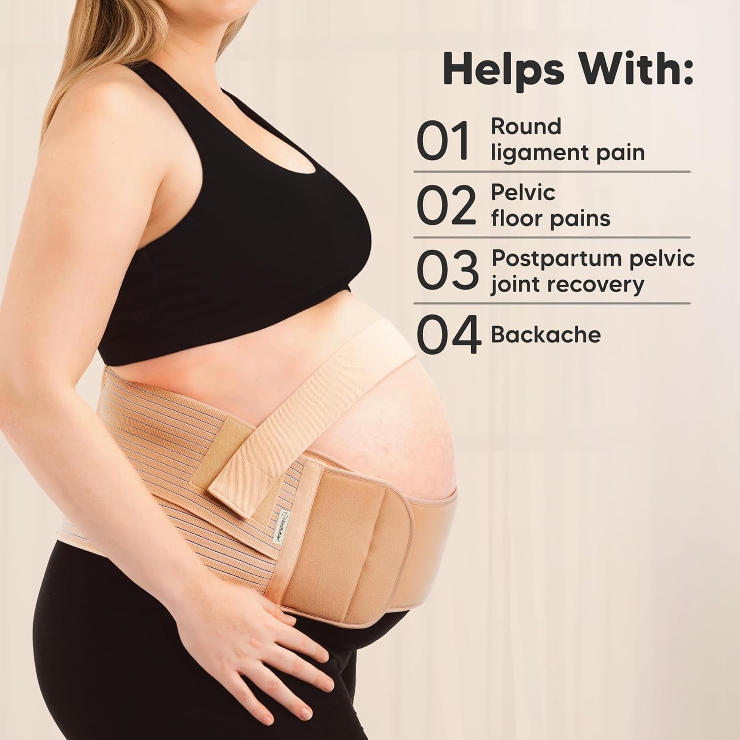 Pregnancy Belly Support Bands for Pregnant Women Classic Ivory 2in1 One Size