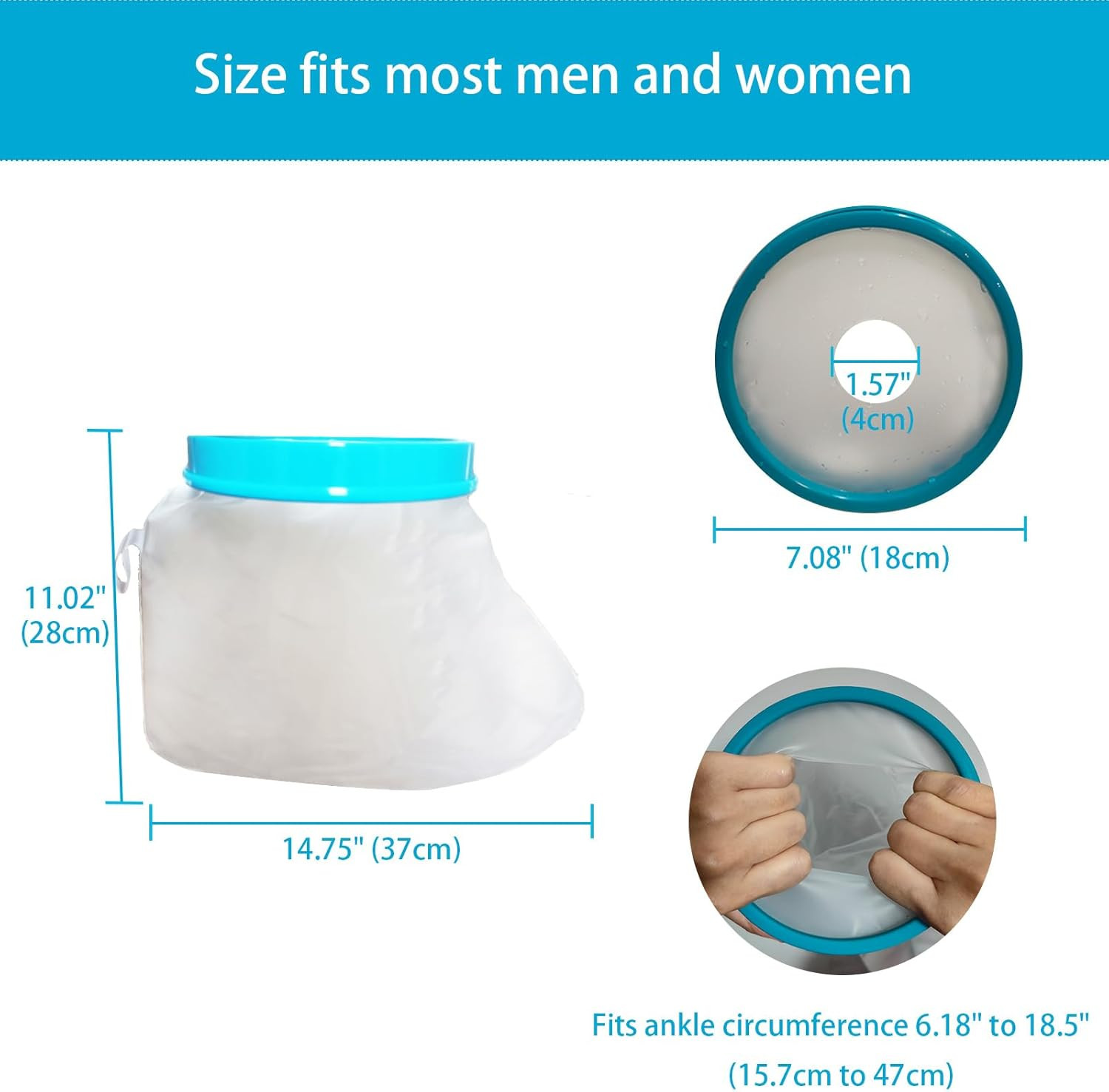 Waterproof Foot Cast Cover for Showering, Reusable Adult Foot Cast Protector, Ca