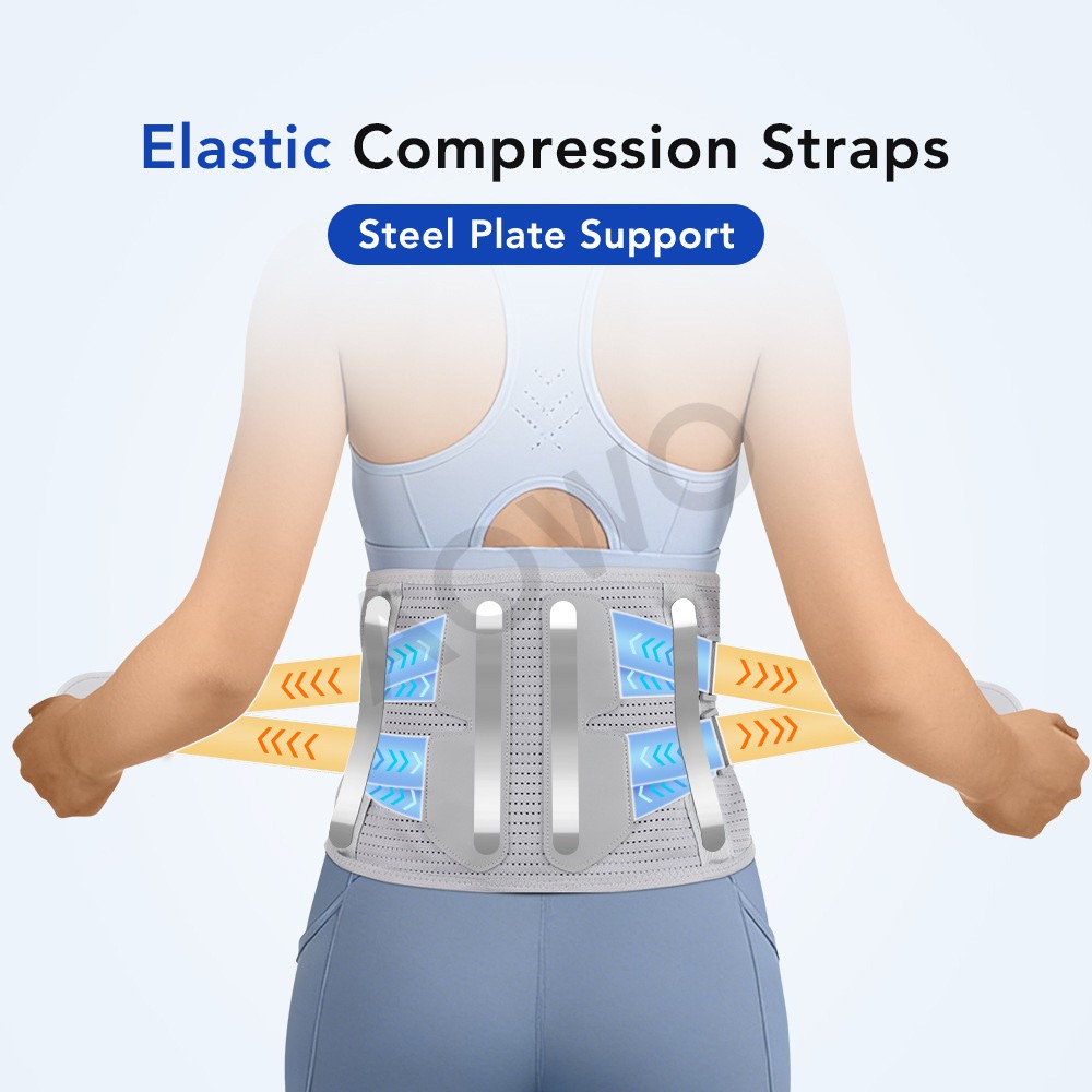 Medical-Grade Lumbar Support Belt for Back Pain Relief with Steel Plates、M-XXL