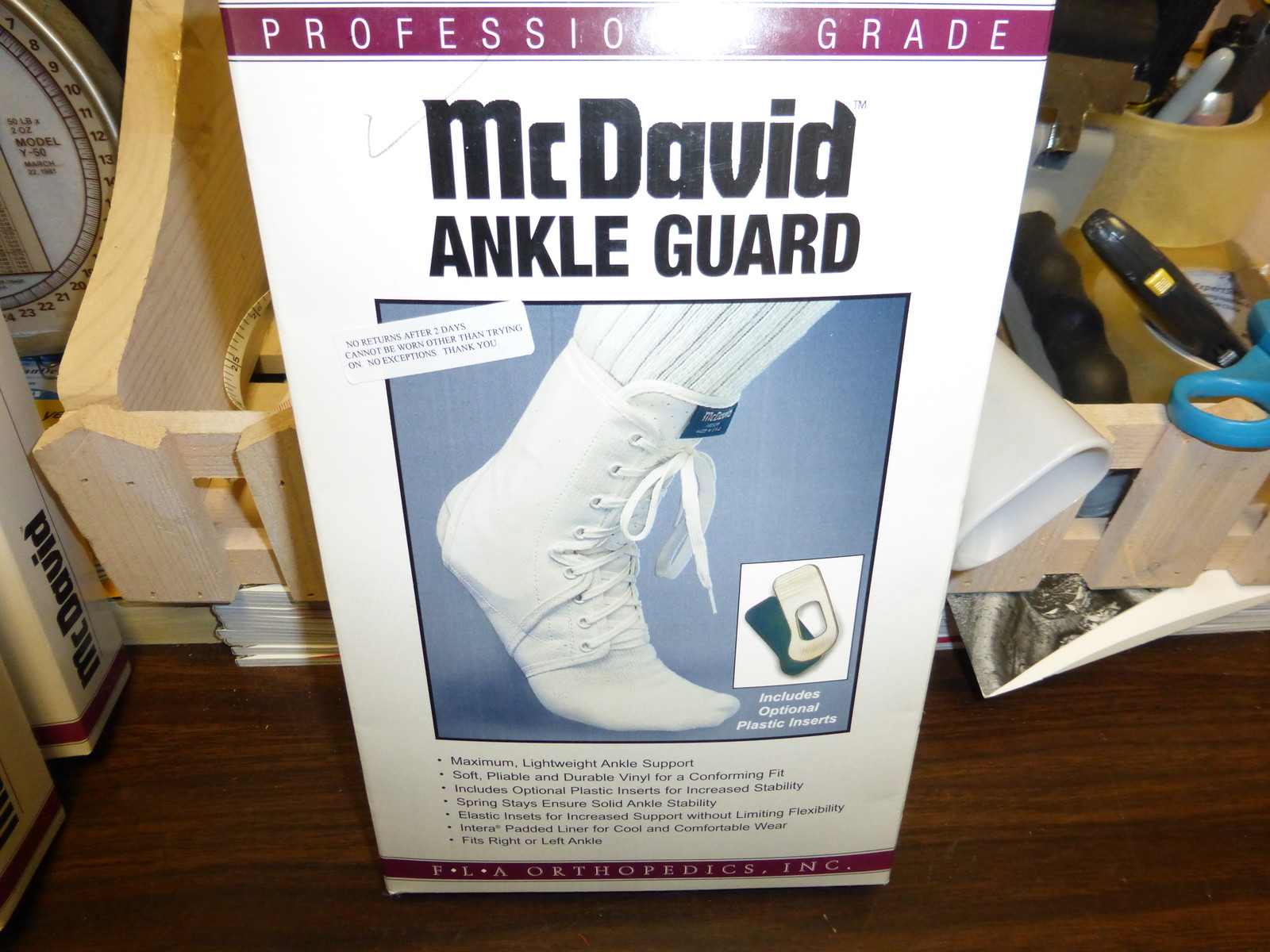 MCDAVID ANKLE GUARD ANKLE SUPPORT WHITE PROFESSIONAL GRADE, LOWEST PRICE