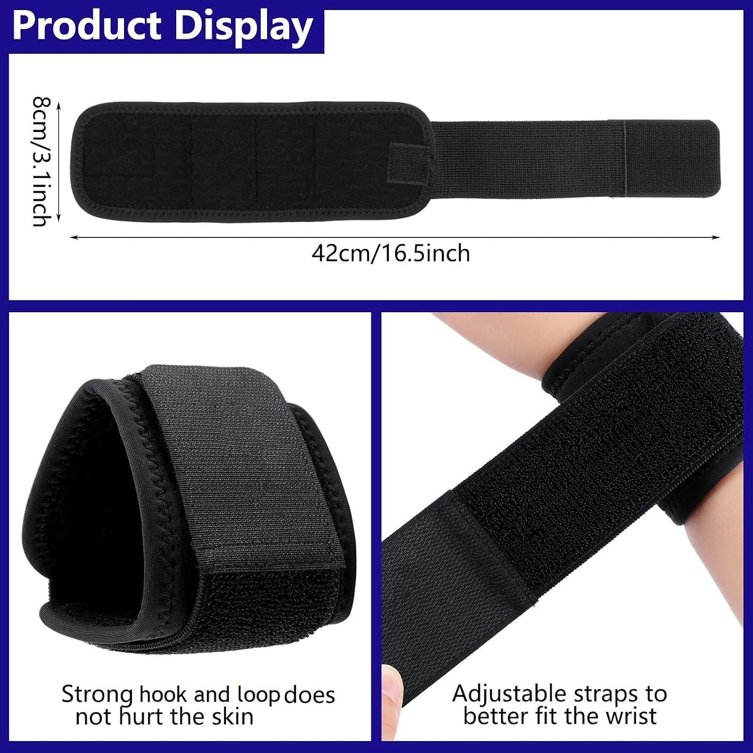 4 Pcs Wrist Brace for Lifting Carpal Tunnel Wrist Brace for Work Adjustable Hand