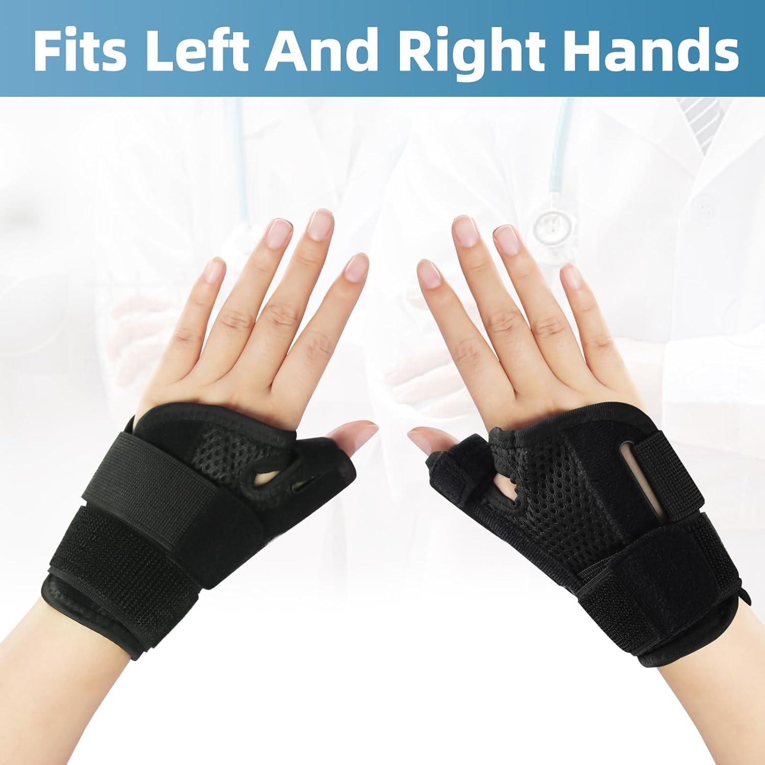 Adjustable Thumb Brace, Wrist Support Braces for Left and Right Hands (1 Pack)