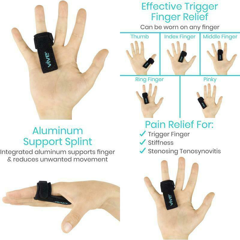 Vive Trigger Finger Splint-Support Brace for Straightening Curved, Bent, ADJUST.