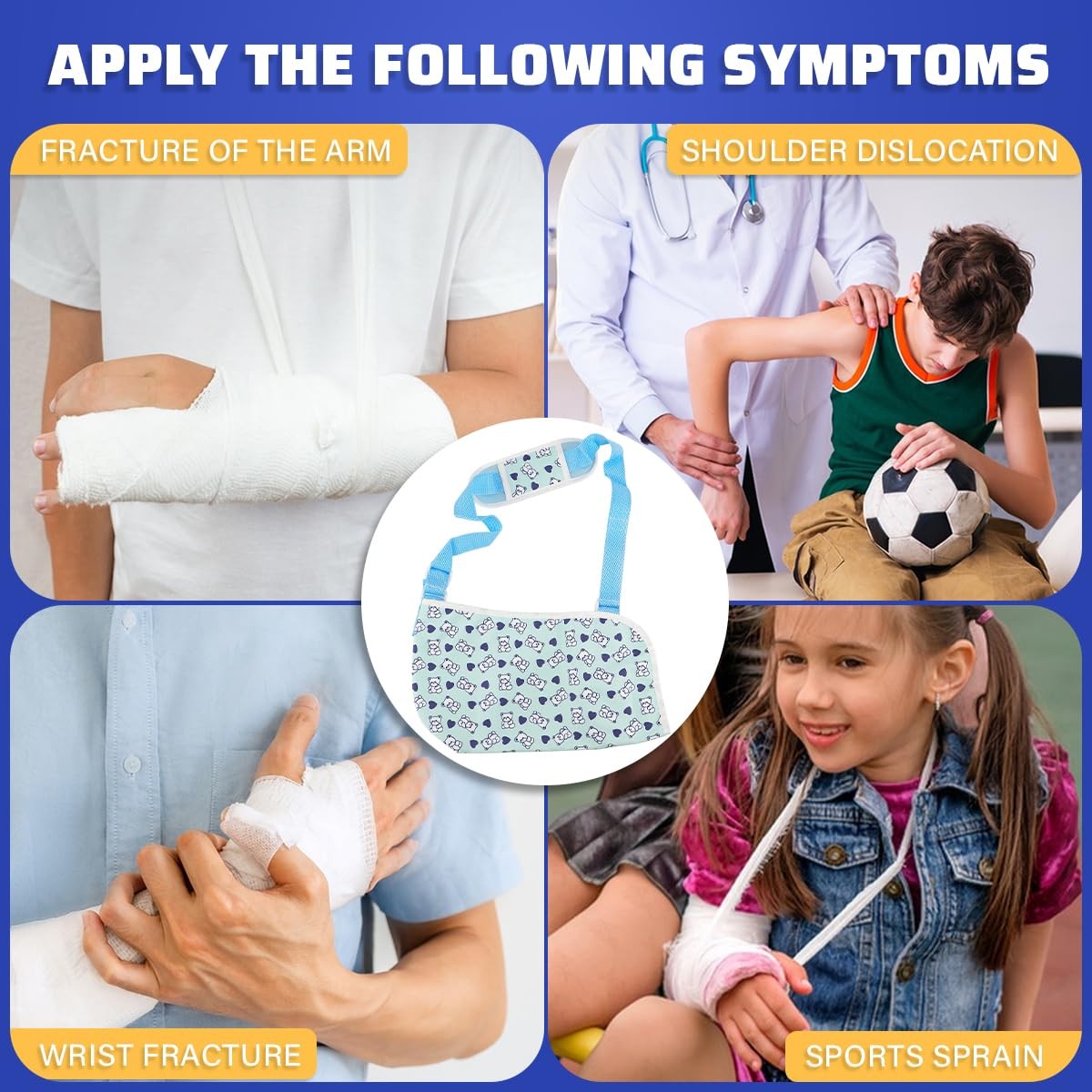 Arm Sling Kids Arm Support Breathable Wrist Stabilizer Forearm Sling with Adj…