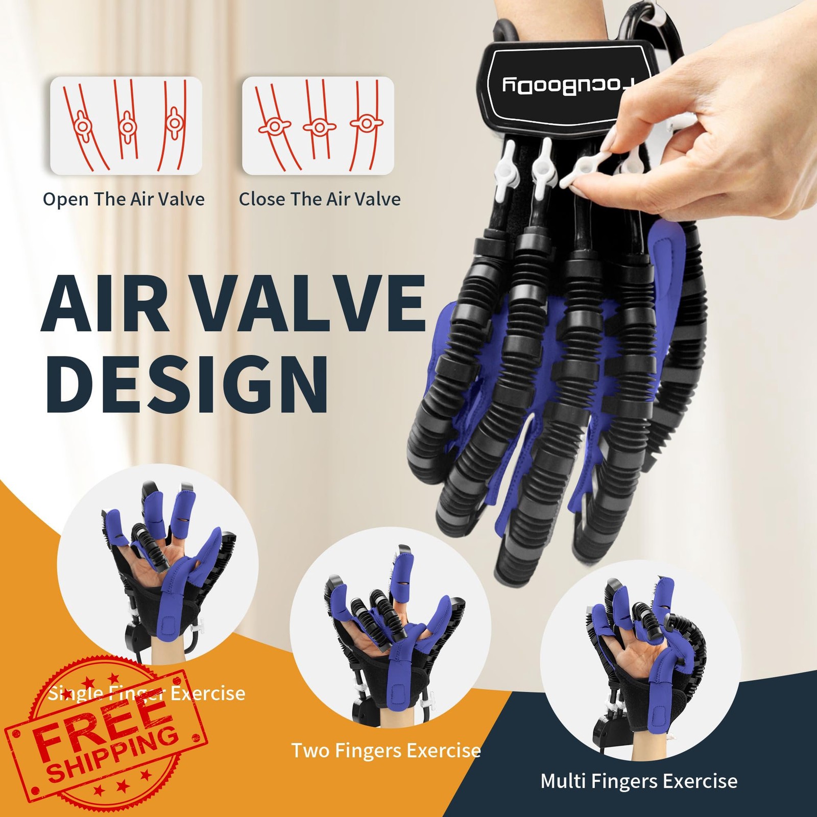 FocuBoody Rehab Gloves Right Hand XL