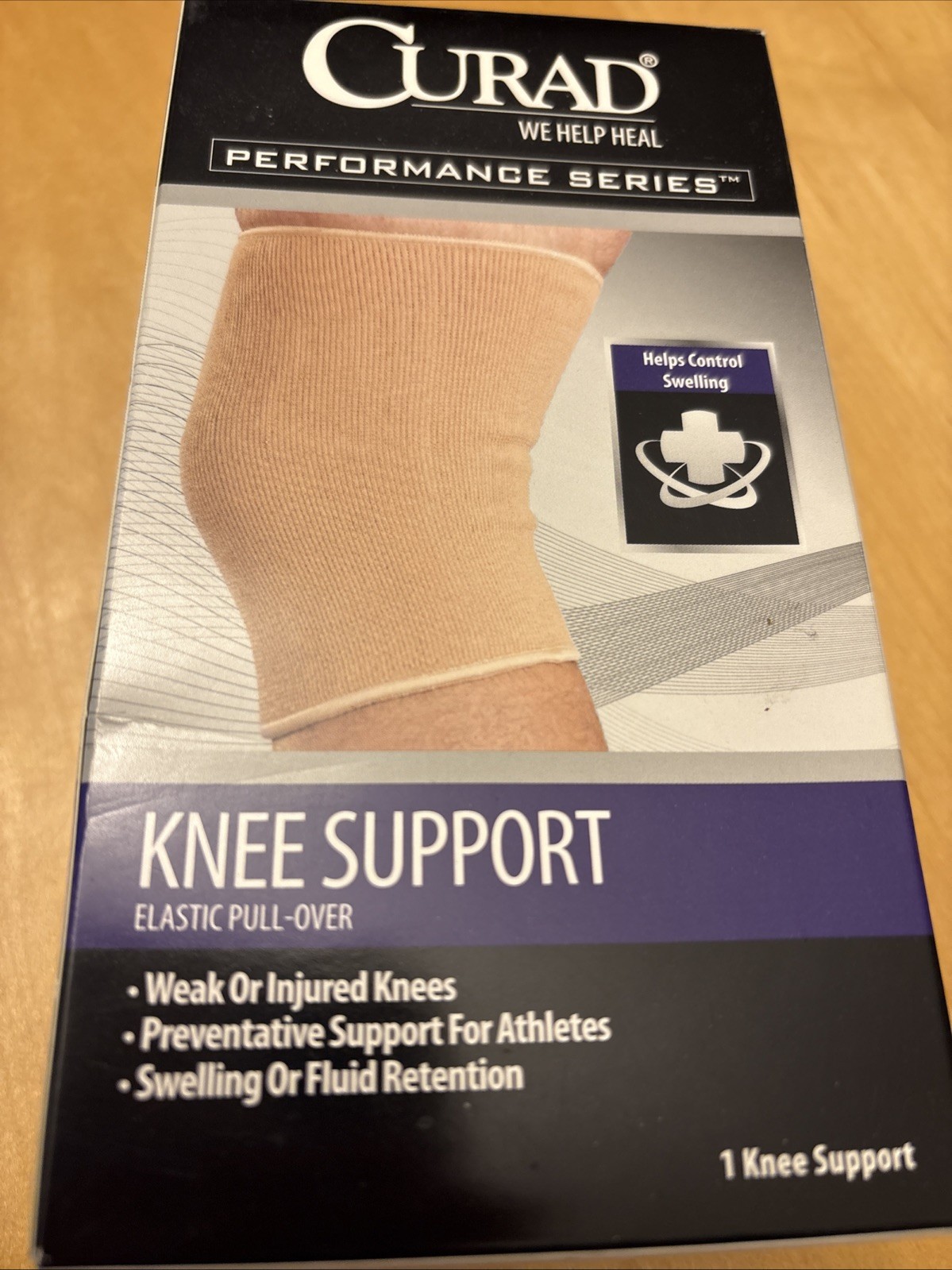 Curad Performance Series Elastic Pull-Over Knee Support, Medium, 1 ea