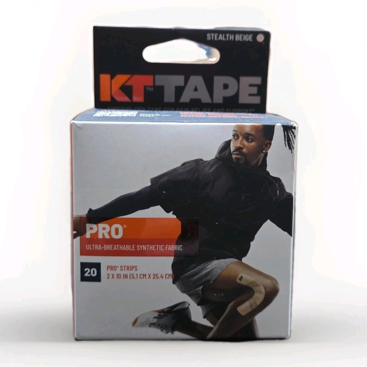 KT Tape Pro Elastic Sports Tape 20 Pro Strips (2″x10″) Stealth Beige