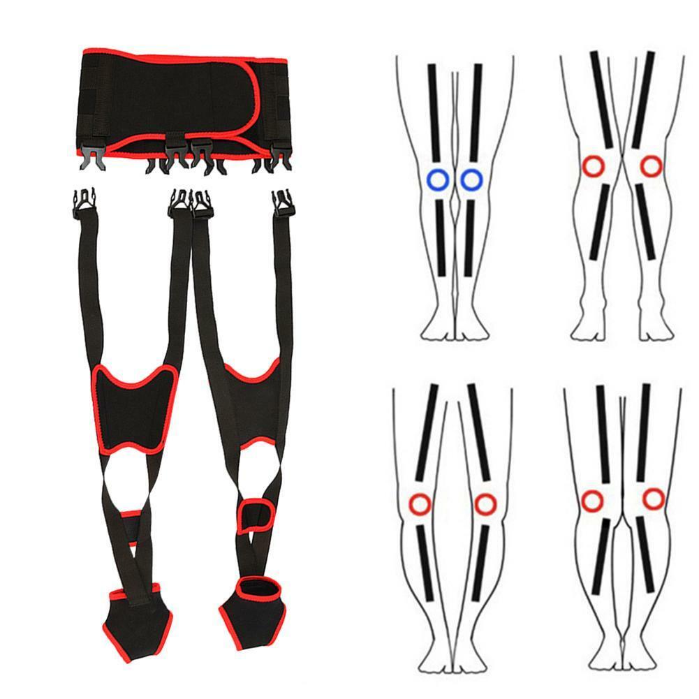 Adult Unisex O-leg X-leg Figure Correction Belt Strap Slim Legs Corrector Black