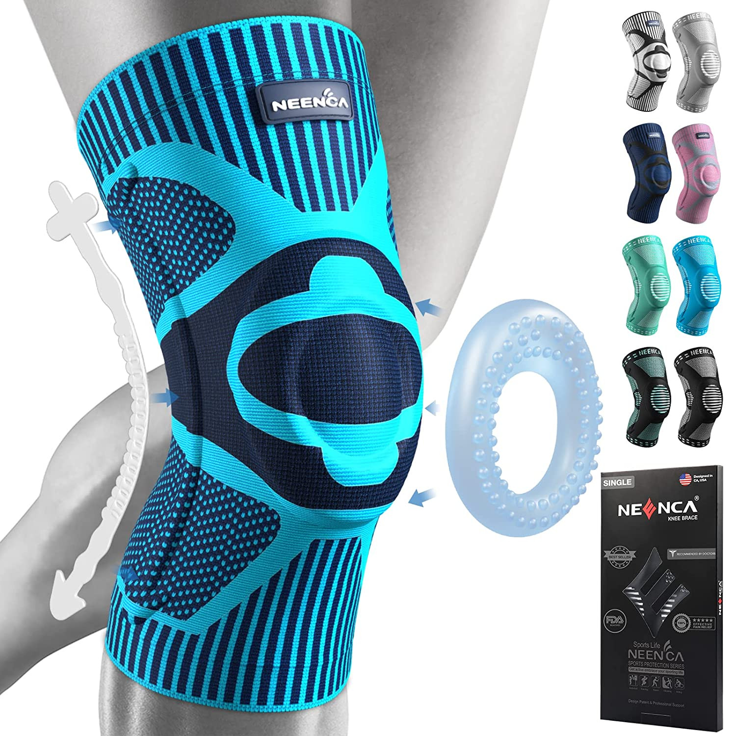 Rodilleras para aliviar el dolor de rodilla, rodilleras de compresión con rótula