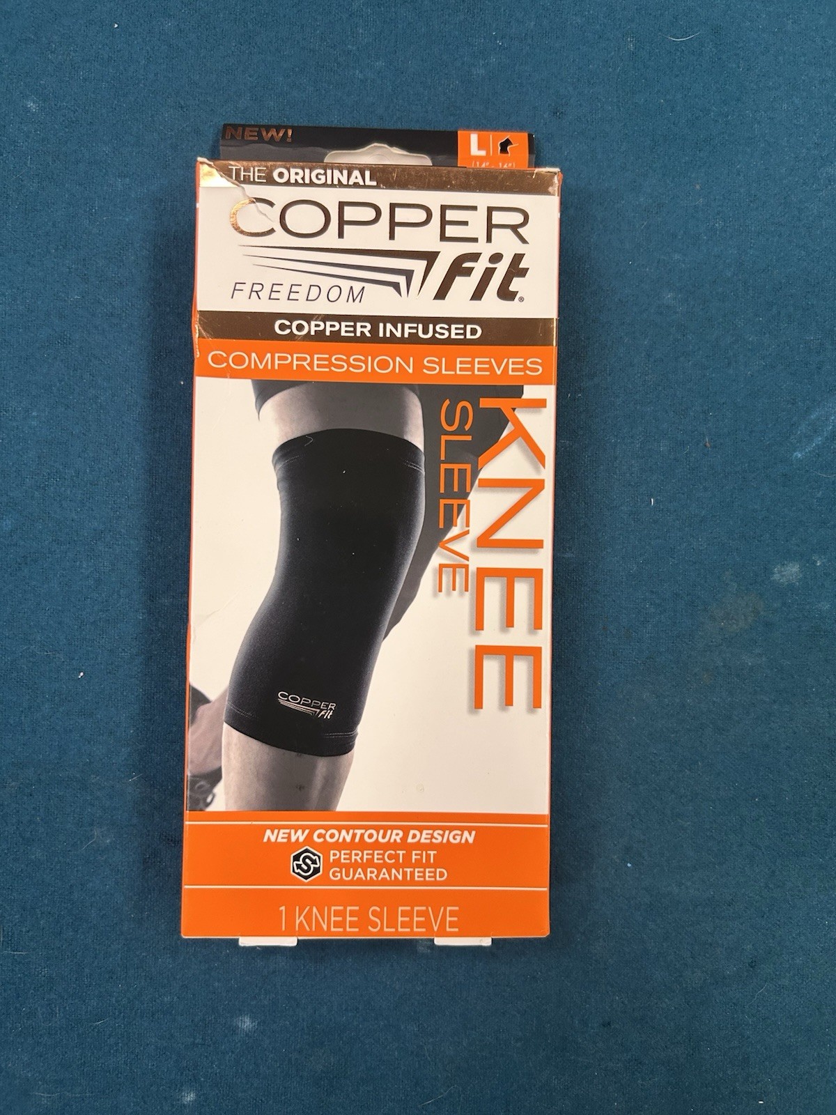 Copper Fit Freedom Copper Infused Knee Compression Sleeve Size L 14″- 16″ Unisex