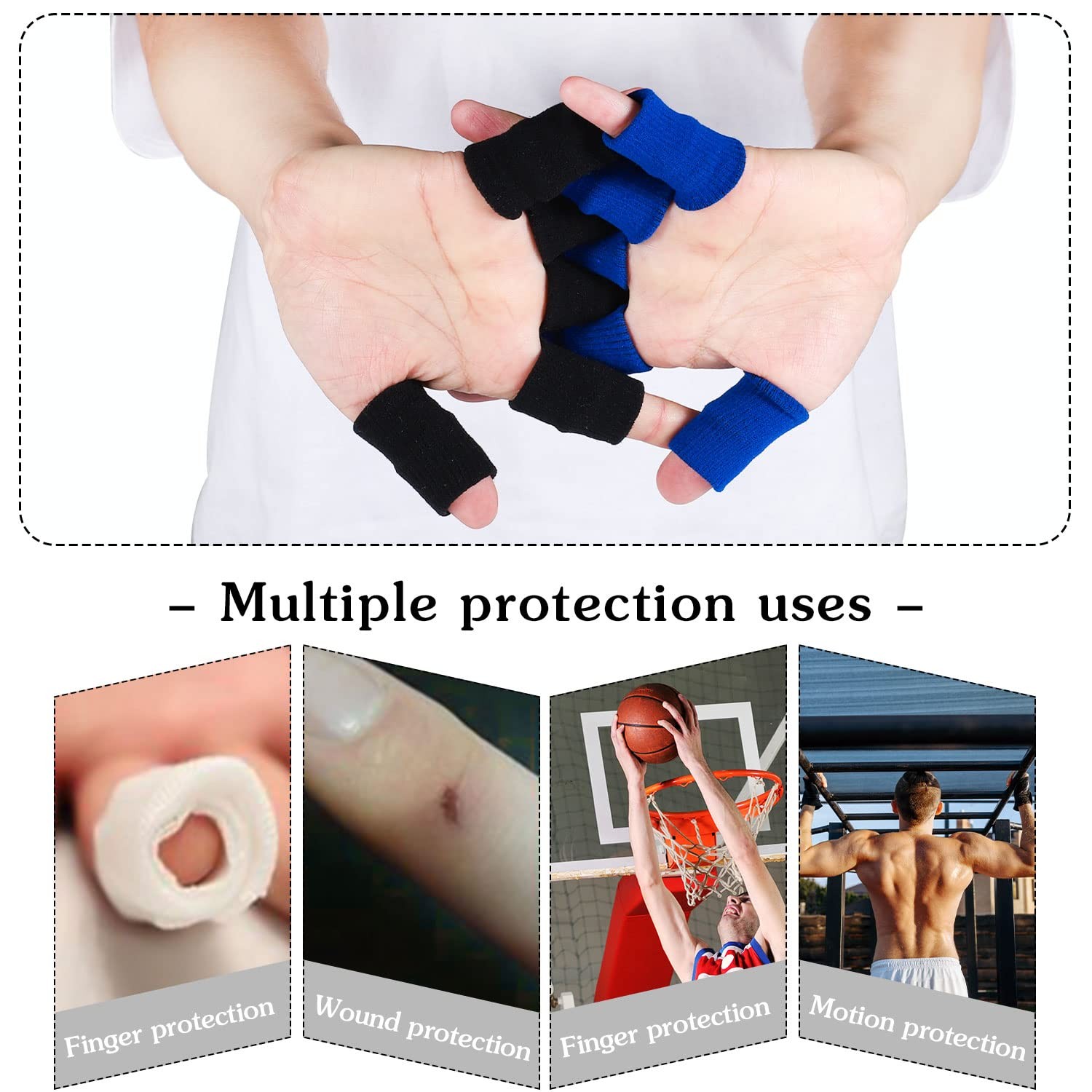 20 Pcs Elastic Thumb Finger Sleeves Protectors for Relieving Pain Arthritis