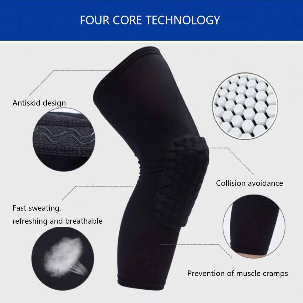 Compression Long Sleeve Support Leg Knee Pad Brace Sport Pain Guard Men Women US