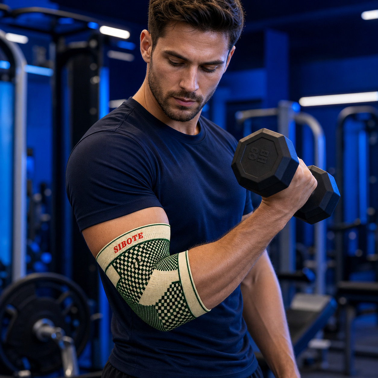Sibote SB3188 Elastic Elbow Support Compression Sleeve Brace Beige 1 Piece