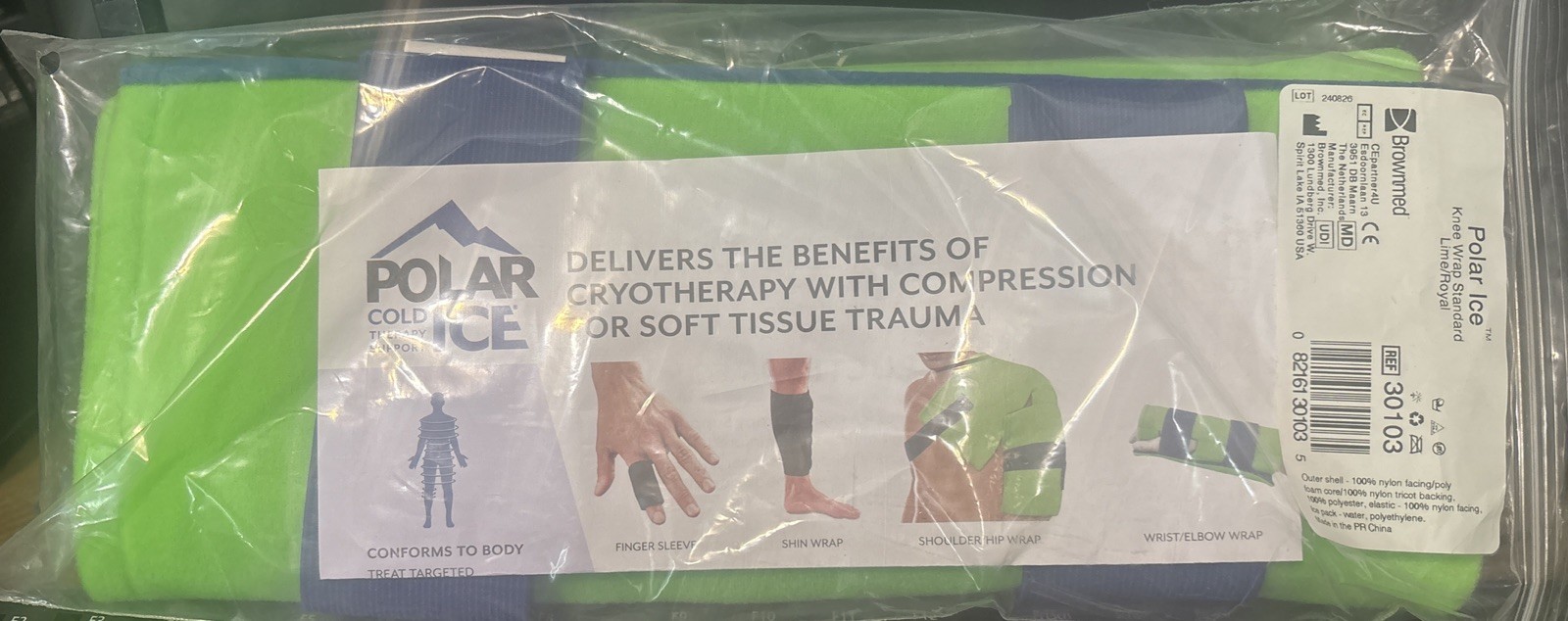 Polar Ice Knee Wrap – Cryotherapy and Compression Wearable Cold Therapy Pack