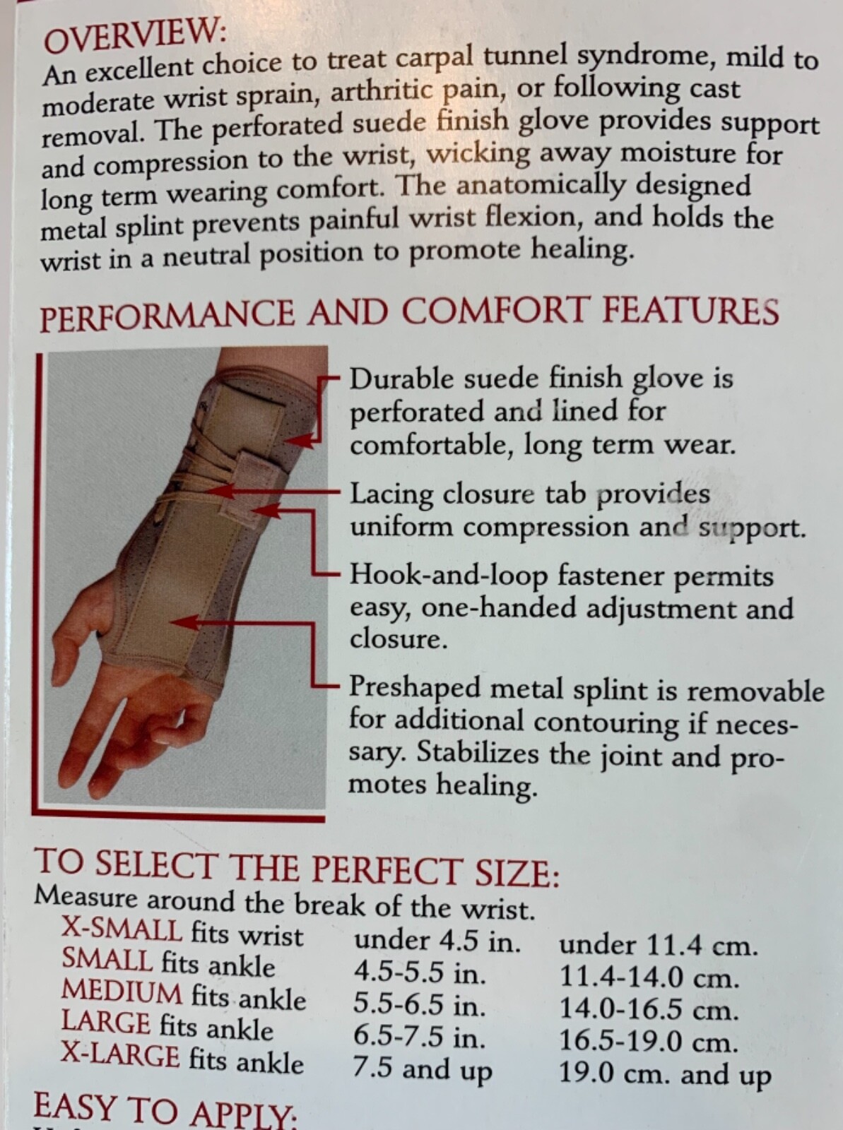OTC Professional Orthopedic Soft Fit Suede Finish Wrist Brace – Right Hand