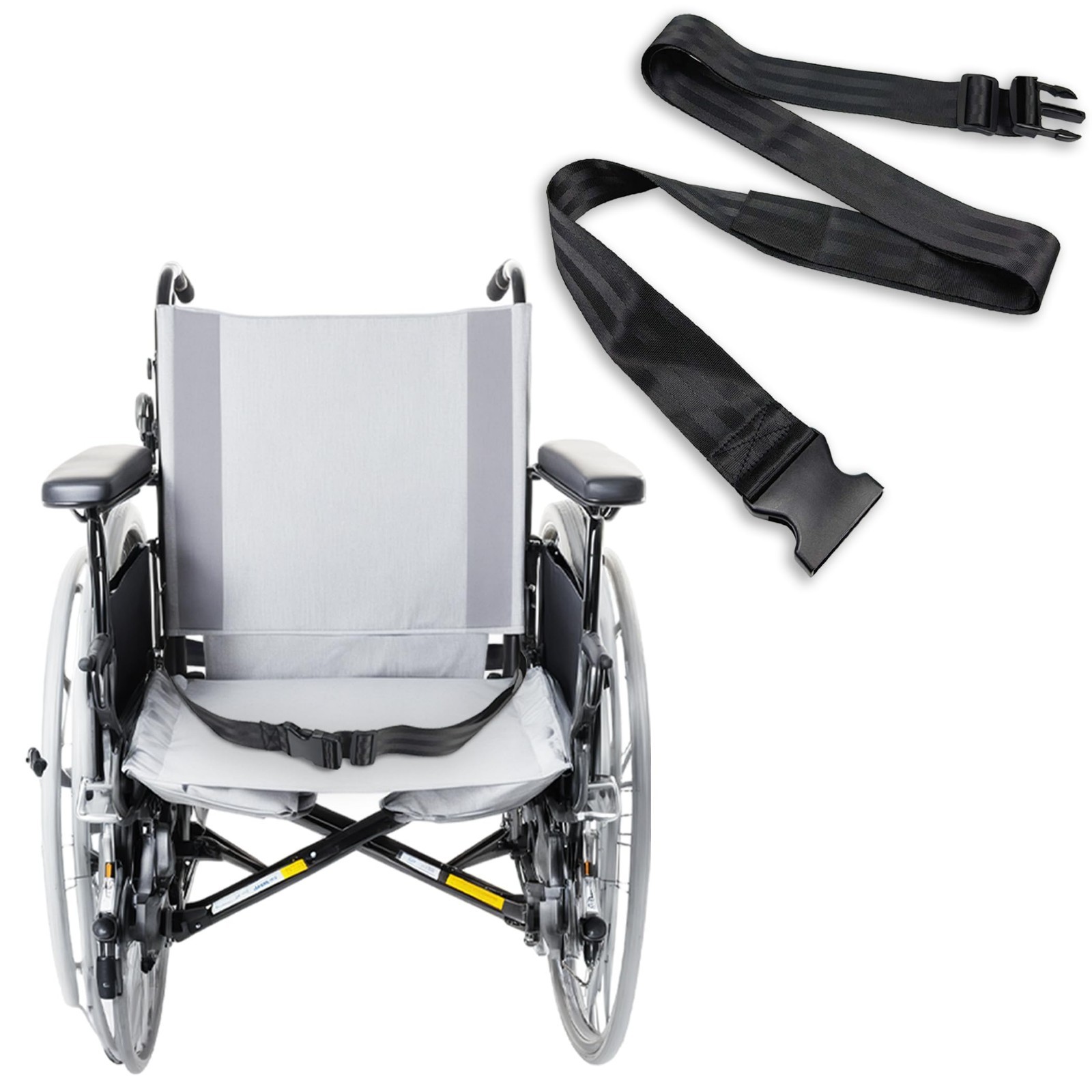 Adjustable Wheelchair Safety Strap Seat Belt – 2″ Wide, Slip-Resistant, 13-86″ F
