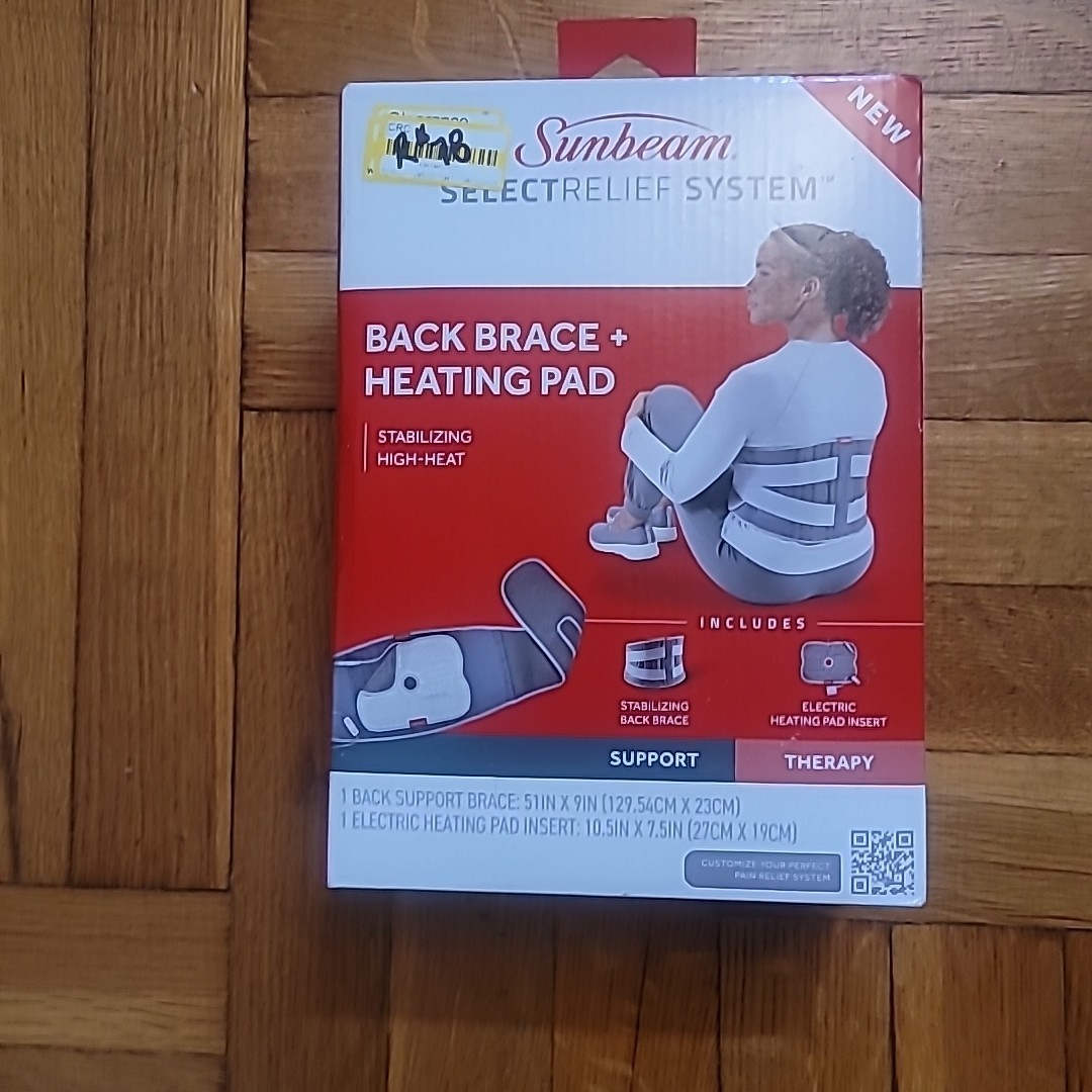 Sunbeam Back Brace Select Relief System Back Therapy Bundle