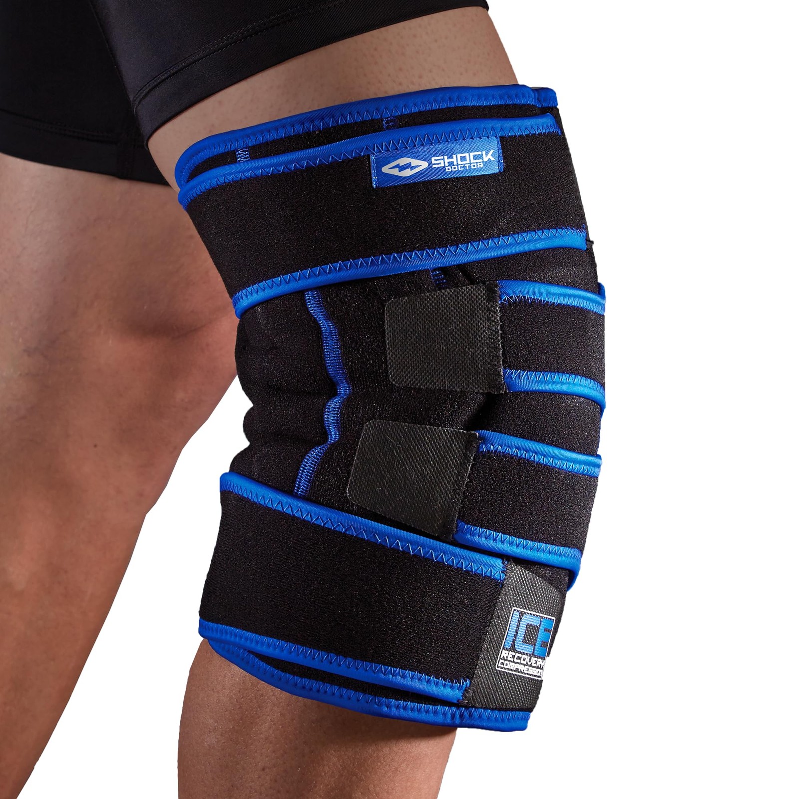 Ice Recovery Compression Knee Wrap Brace, Large-X-Large, Black