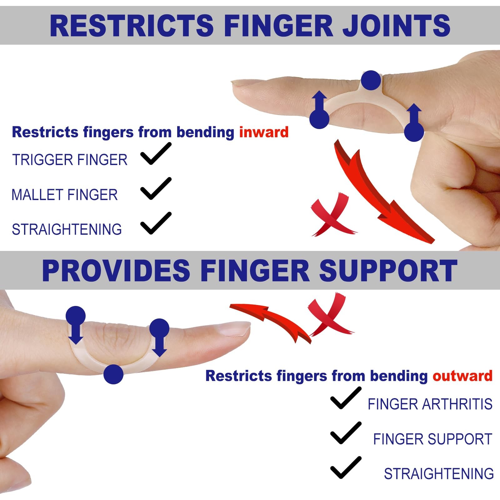 10Pcs Oval Finger Splints & Sleeves Kit, 6 Graduated Trigger Finger Splint & …