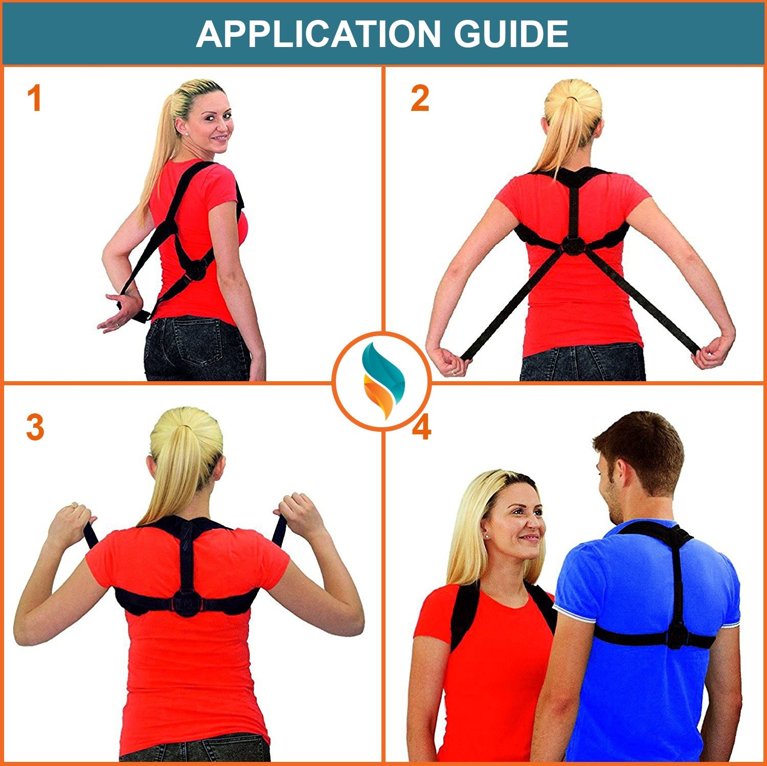 Amazing Prime Back Support Brace & Posture Corrector for Men, One Size, Black
