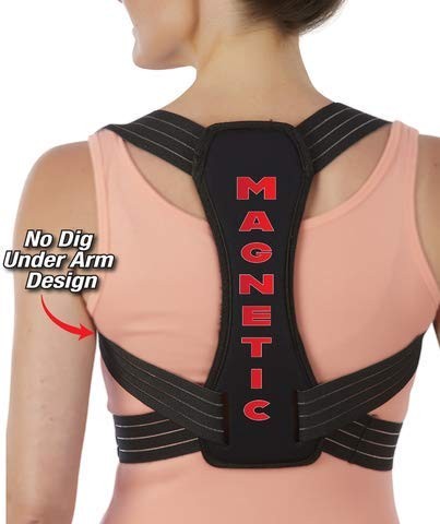Posture Corrector for Men & Women | Adjustable One Size, Magnetic Back Brace