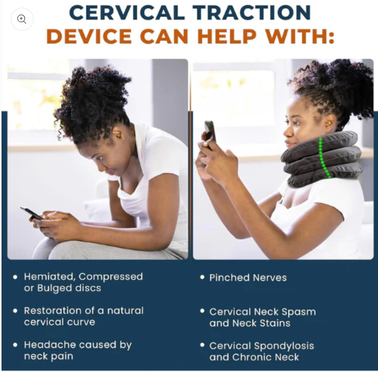 Cervical Neck Traction Device – Collar Brace Support for Pain Relief & Therapy