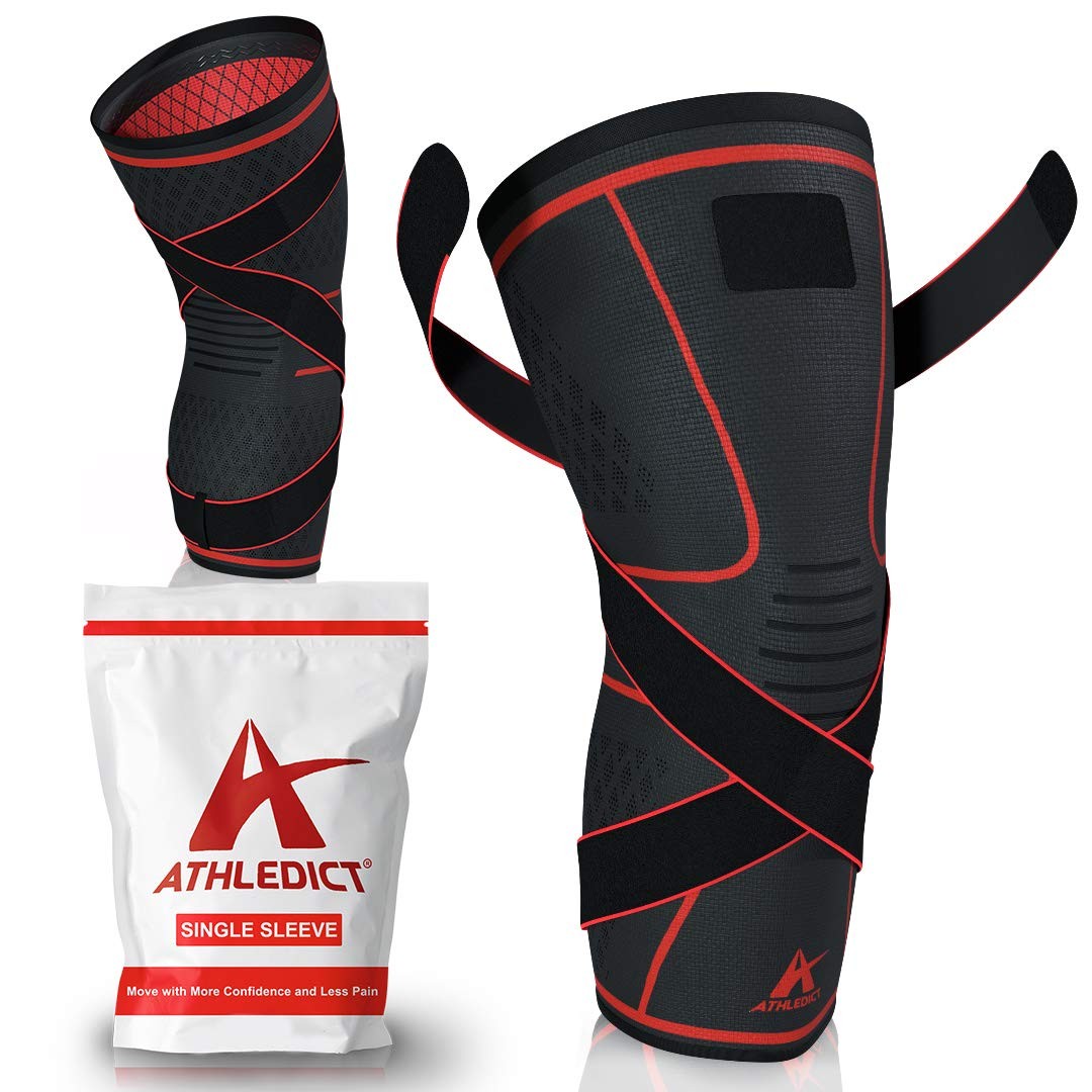 Knee Brace Compression Sleeve with Strap for Best Support & Pain Relief for M…