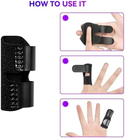2 PCS Small Finger Splint, Adjustable Trigger Finger Splint, Straightener for Br