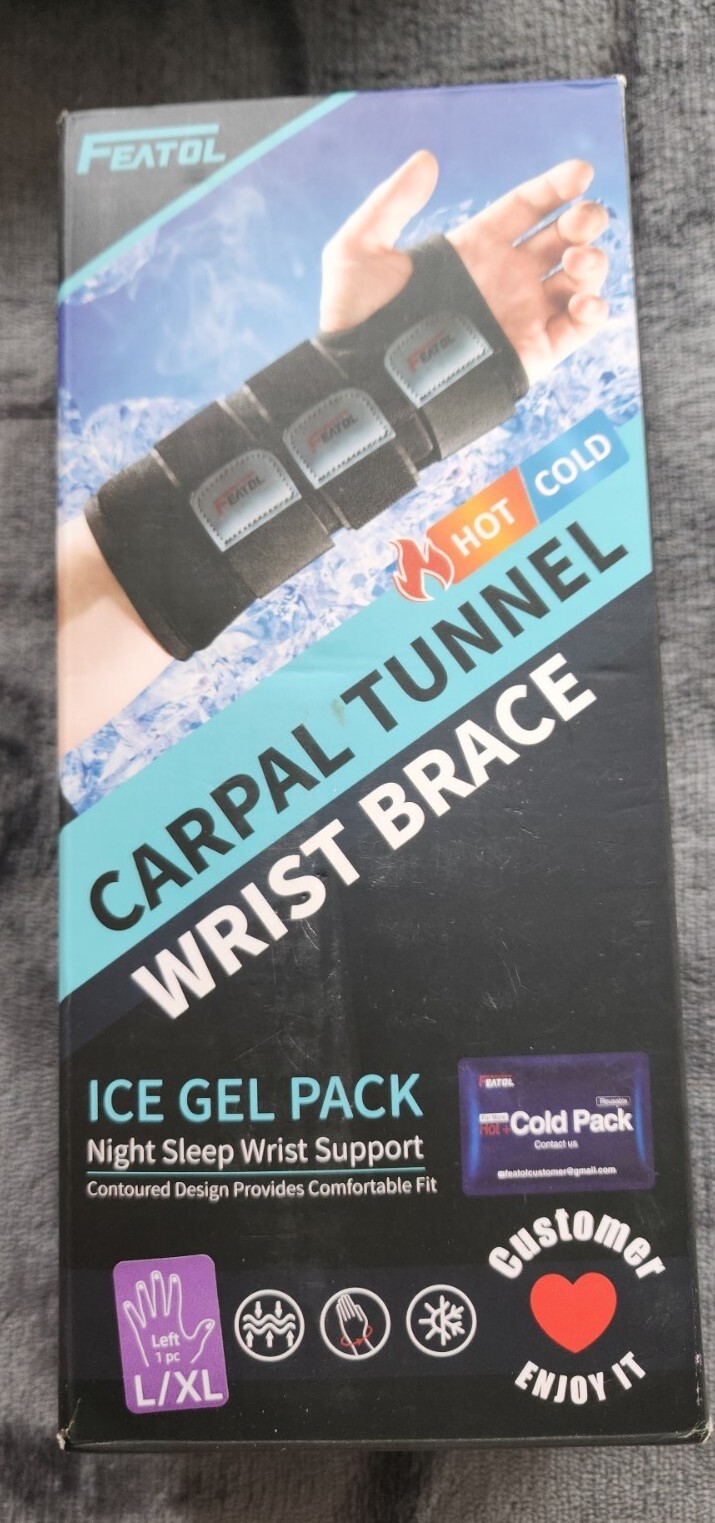 Wrist Brace for Carpal Tunnel, Adjustable Night Wrist Support Brace Left L/xl