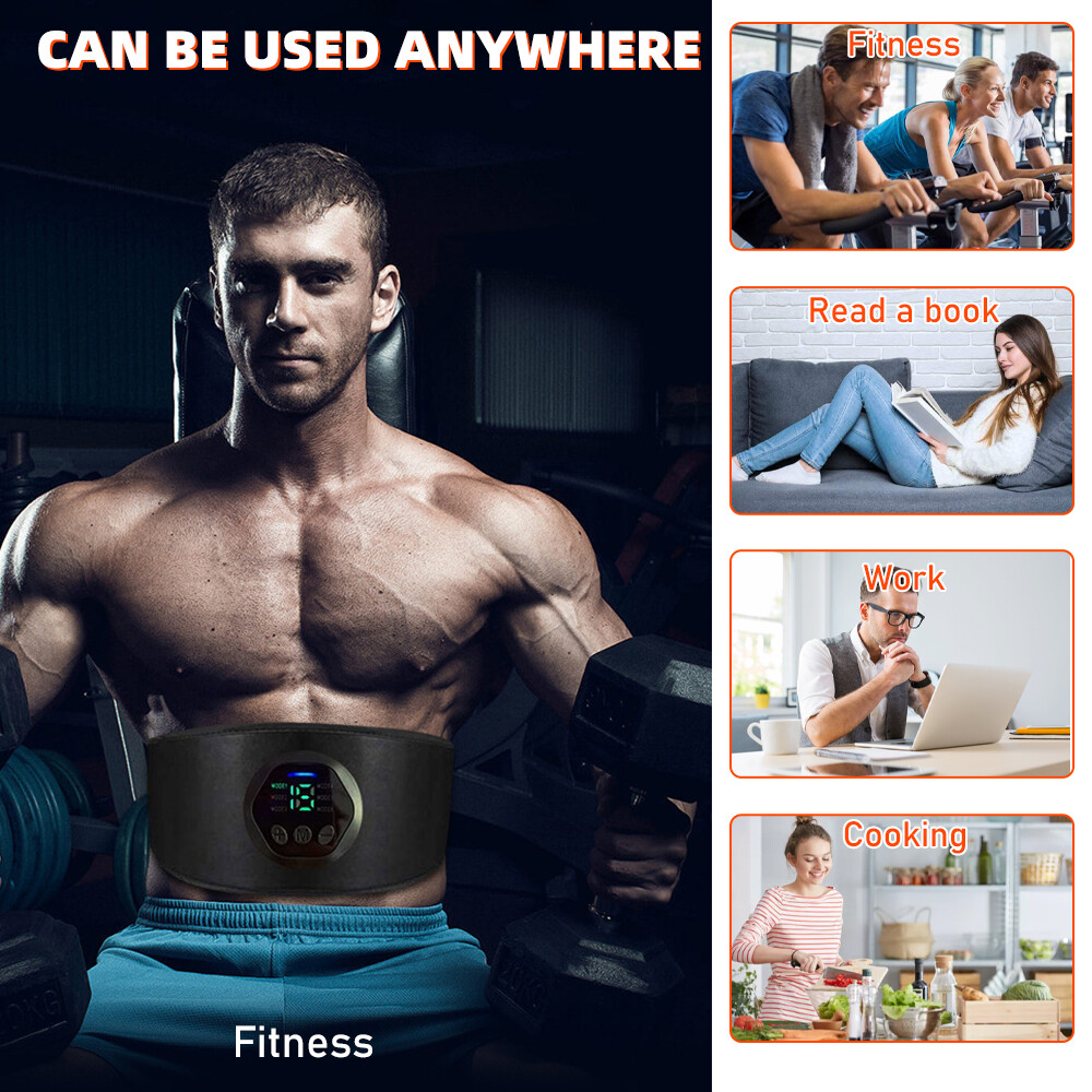 Abdominal EMS Muscle Stimulator Belt Electric ABS Fitness Toning Trainer Sticker
