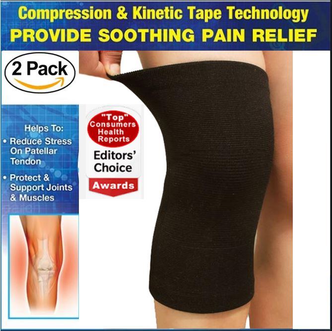 2 Knee Brace Support Elastic Compression Sleeve Joint Arthritis Meniscus Pain SM