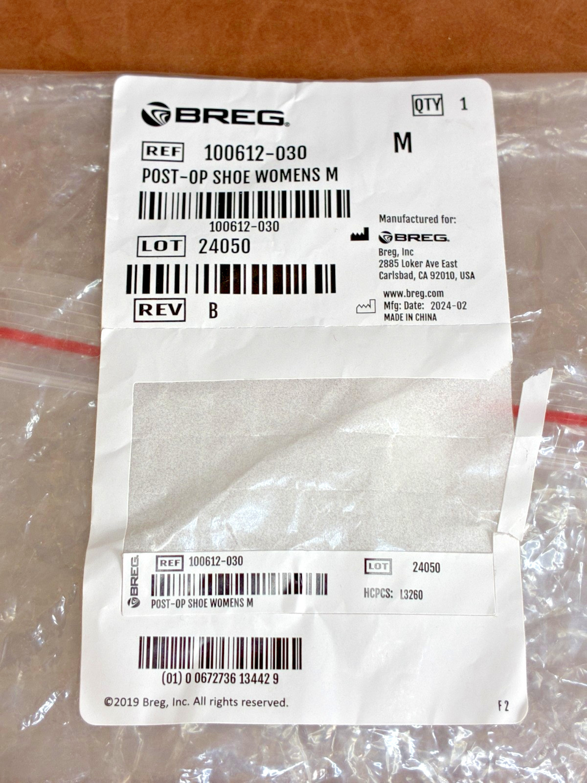 BREG Women’s Post-Op Shoe ~ Size Medium ~ #100612-030 ~ Fits Left or Right Foot