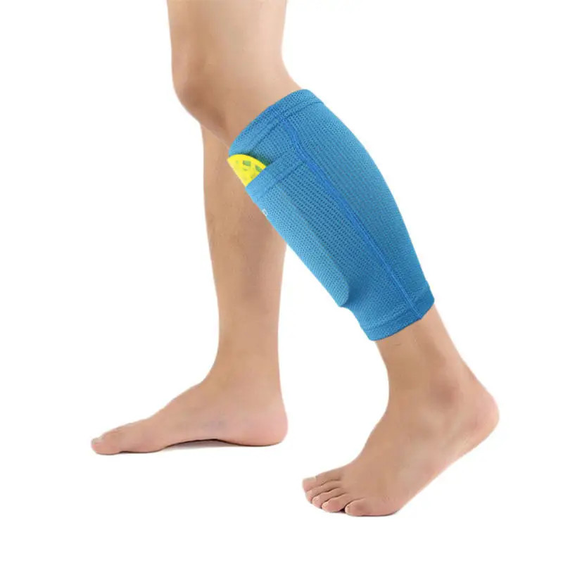 Adult Youth Football Shin Guards And Socks Plug-in Solid Color Pocket