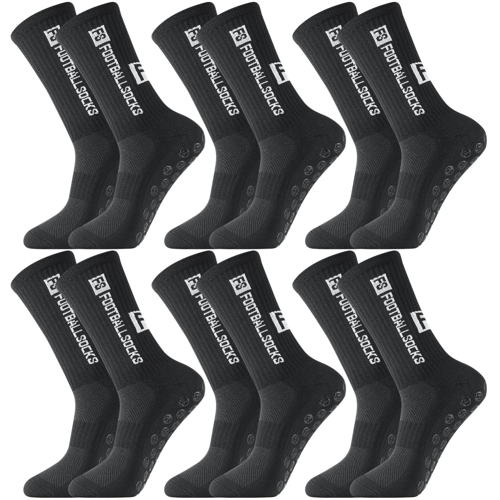 6 Par Calcetines Medias Antideslizantes Para Futbol Yoga Ejercicio Hombre Mujere