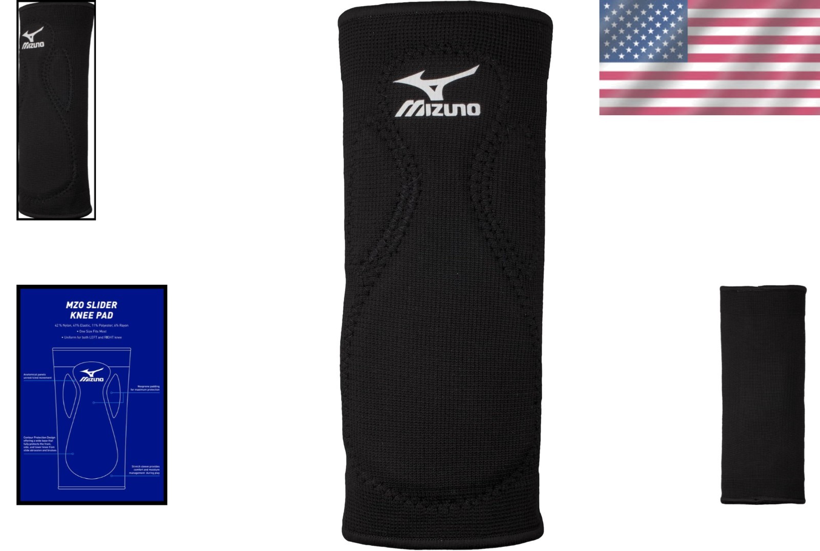 One Size Lightweight Black Mizuno Slider Kneepad – Sport & Performance Ready