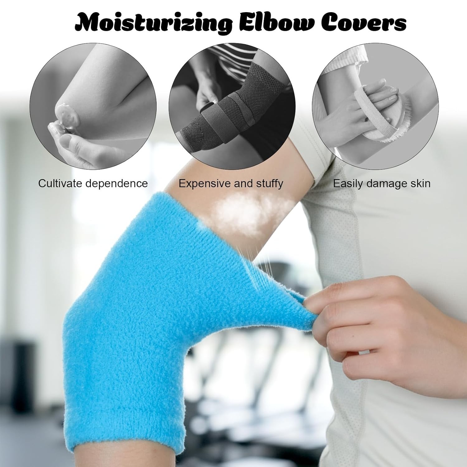 2 Pairs Elbow Moisturizing Sleeve,Elbow Pads for Women with Beauty Gel Moisturiz