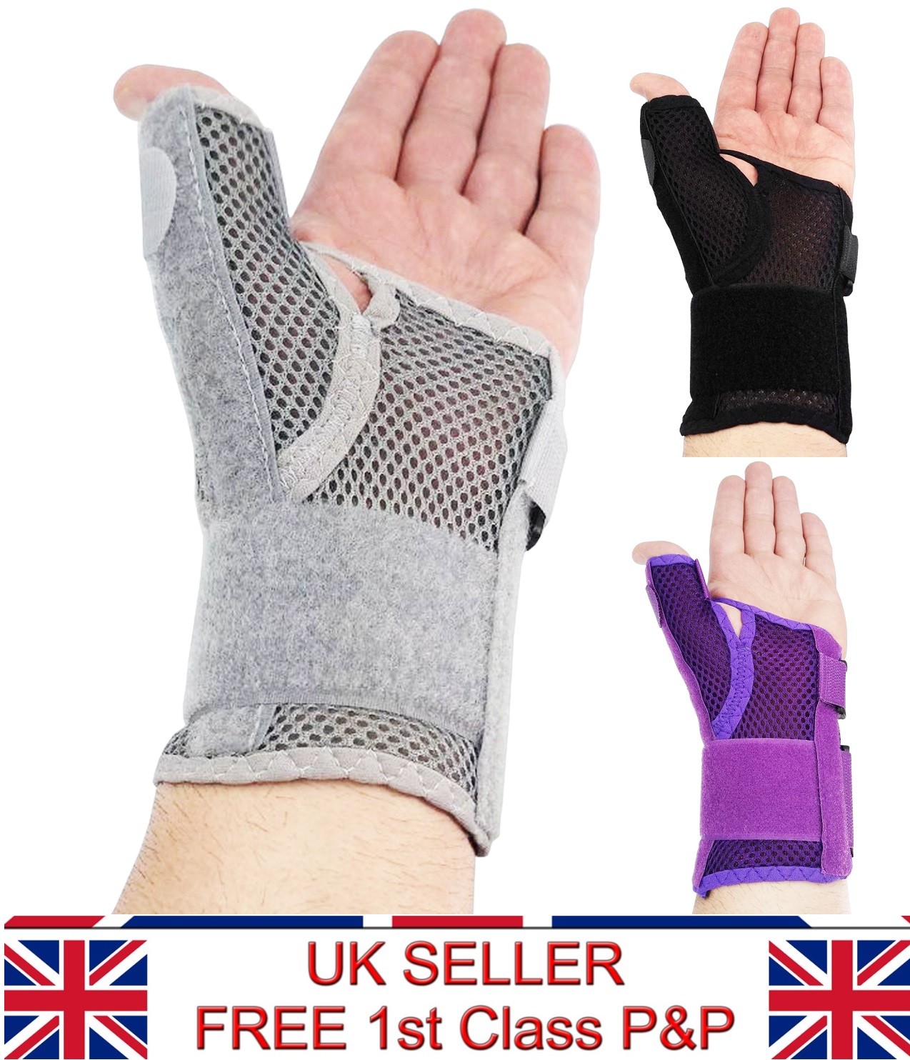 LTG PRO Thumb & Wrist Support Breathable Mesh Brace Splint Arthritis Stabiliser