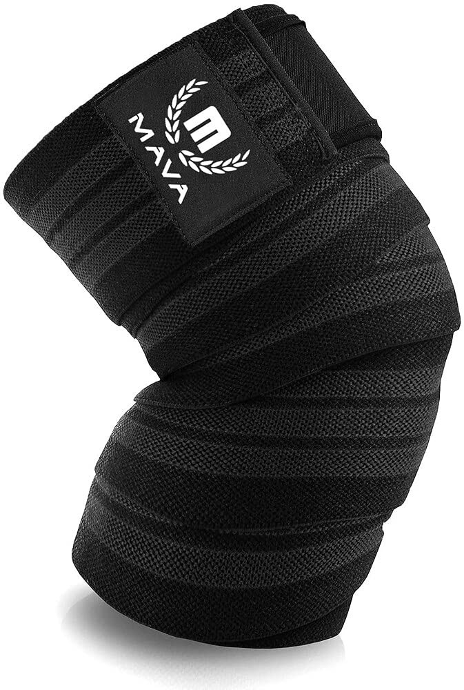 Mava Sports Knee Wraps for Men & Women, 72″ Compression Support