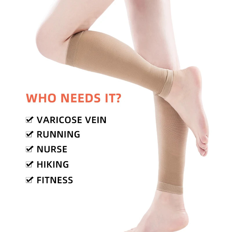 1 Pair of Compression Socks Calf Sleeve Medical Men and Women Varicose Veins Ela