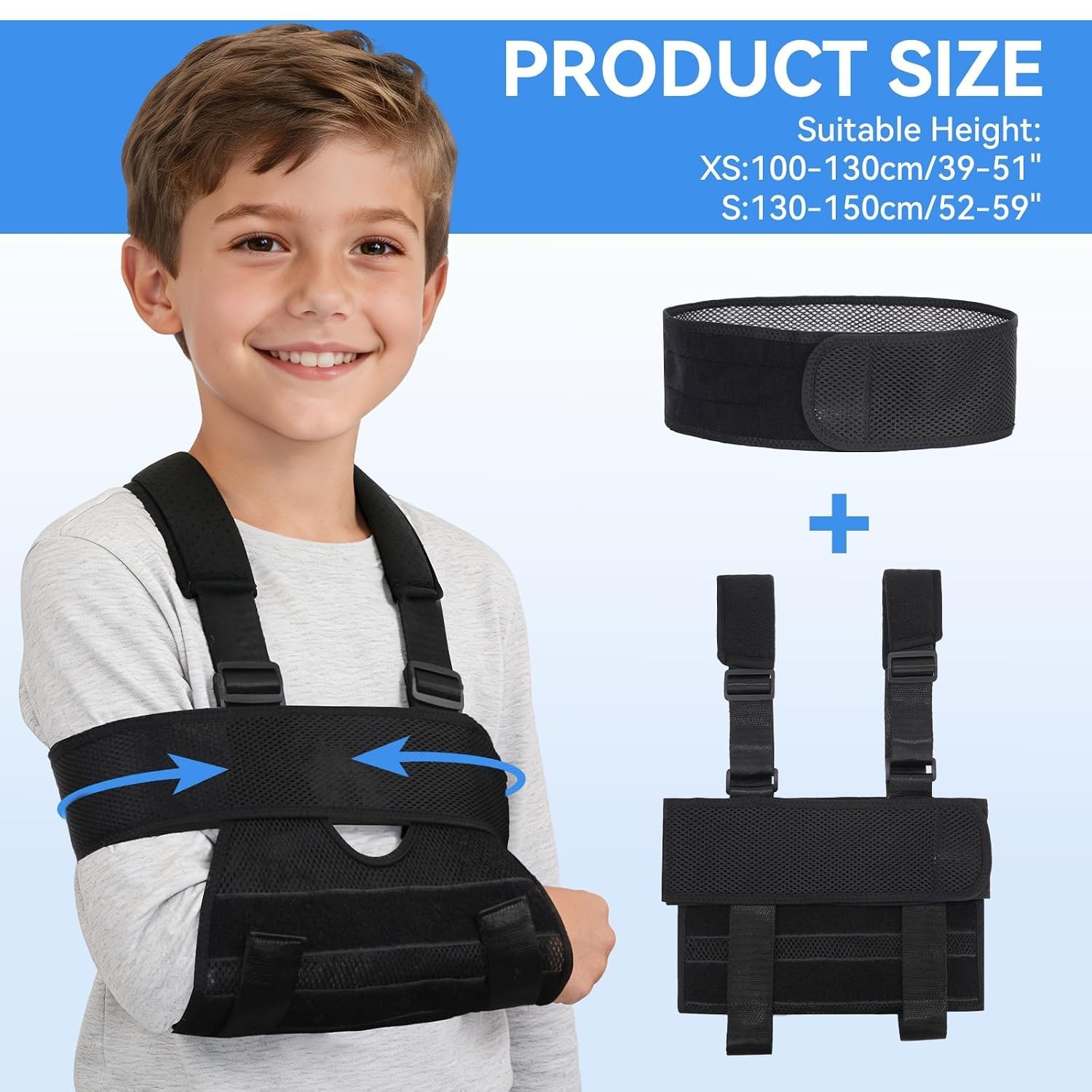 Breathable Mesh Arm Sling for Children – Adjustable Shoulder Immobilizer (XS)