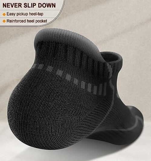 Men Running Socks 6Pairs-Ankle Athletic 13-15 6pairs-black 6 Color Mixed3014